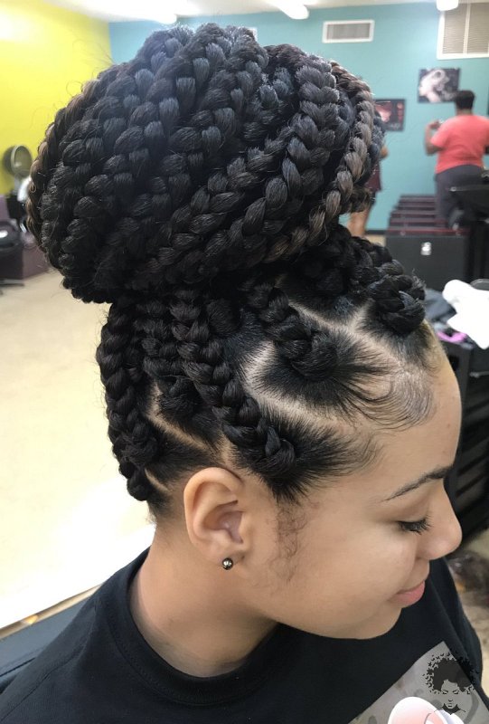 The Most Beautiful African Hair Braid Models You Can Use as a Bun 32