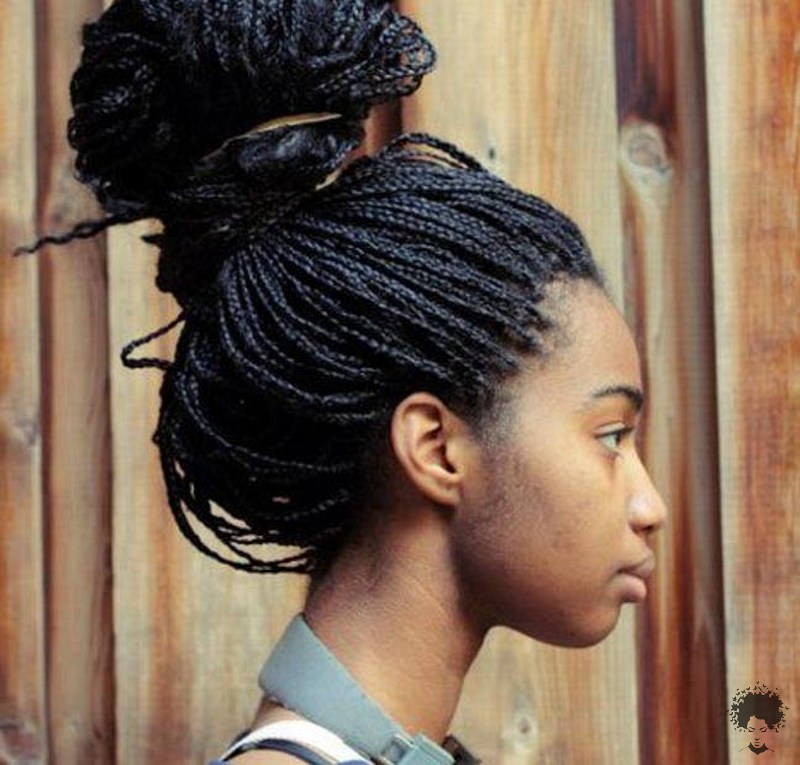 The Most Beautiful African Hair Braid Models You Can Use as a Bun 36