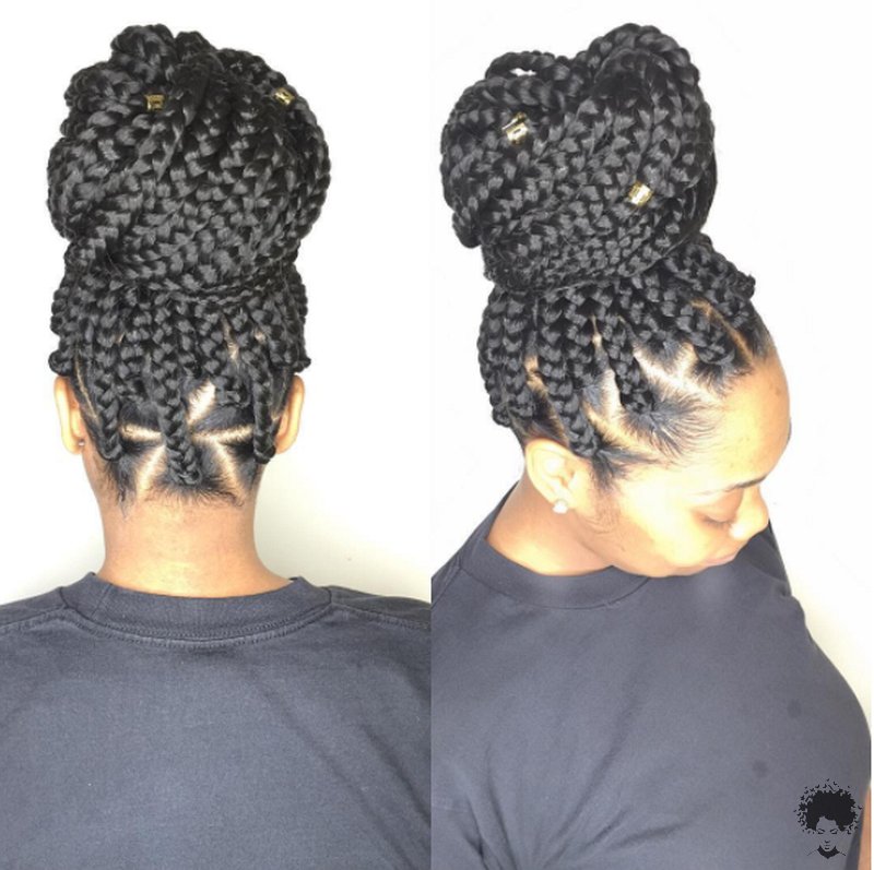 The Most Beautiful African Hair Braid Models You Can Use as a Bun 38