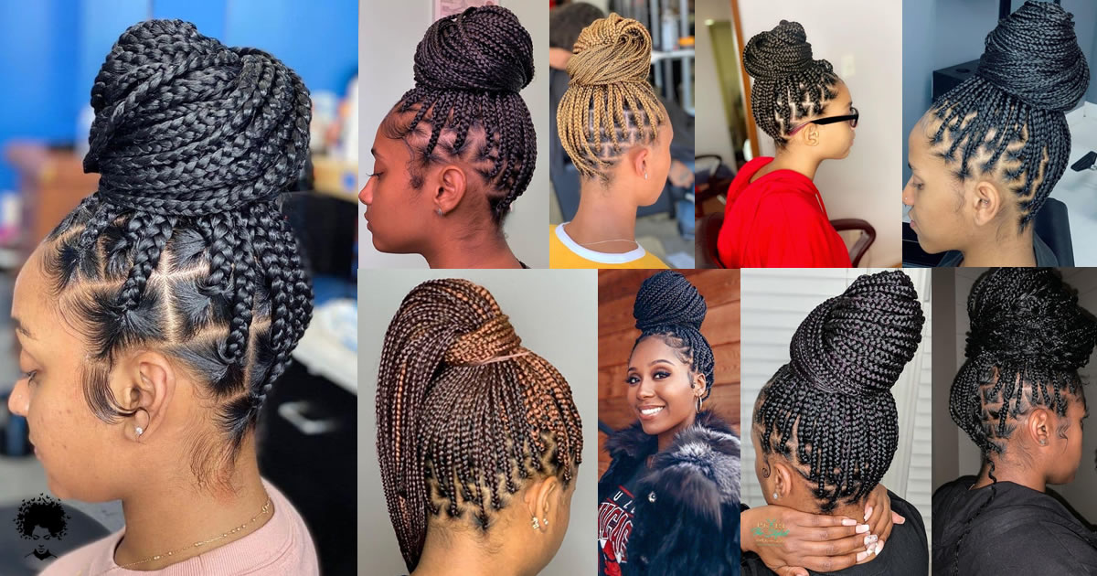 The Most Beautiful African Hair Braid Models You Can Use as a Bun