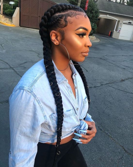 12 black cornrow braids B k1cobDA9G