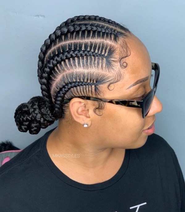 3 low bun updo for cornrows CLHM NlF94w