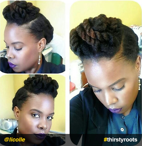 Chunky Twists updo natural hairstyle