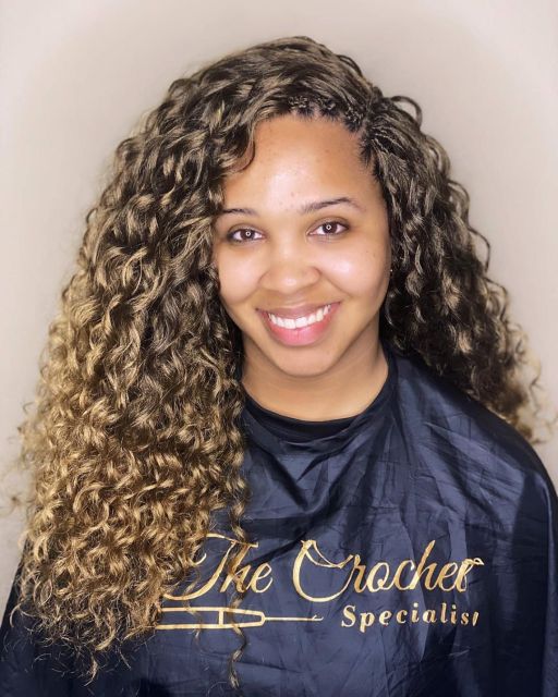 14 crochet curls with golden ombre B9jswWOpkSX