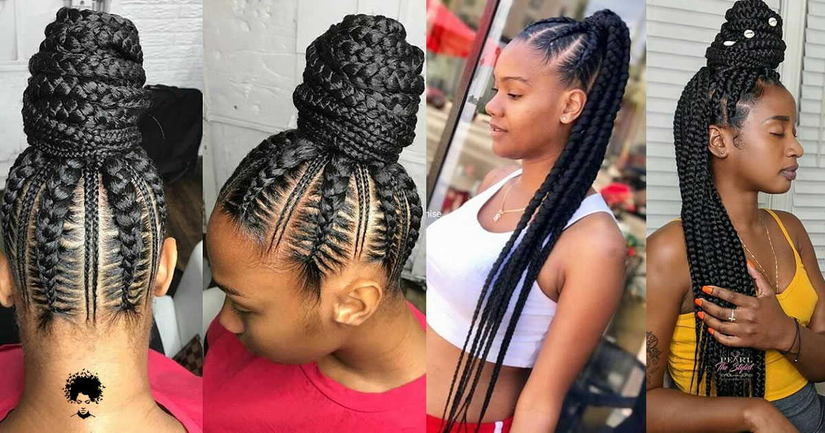 Cute Braids & Ghana-weaving Hairstyles For Ladies in 2022