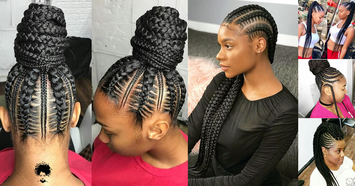 110 Cute Braids & Ghana Weaving Hairstyles For Ladies in 2023