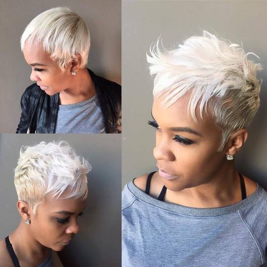 23 african american short platinum hair BcLIWR7neDT