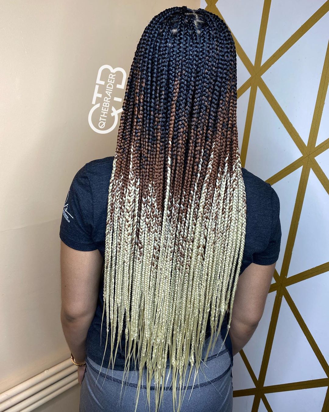 14 long box braids with ombre B8AYBEQH 6O