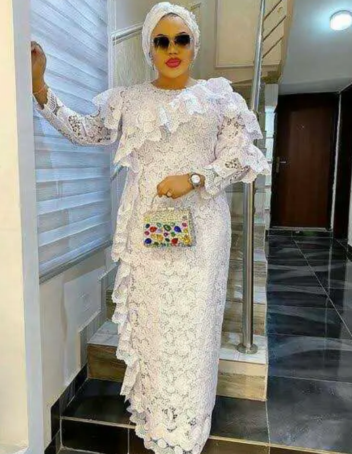 1652781790 611 Chic And Beautiful White Lace Aso Ebi Styles For Women