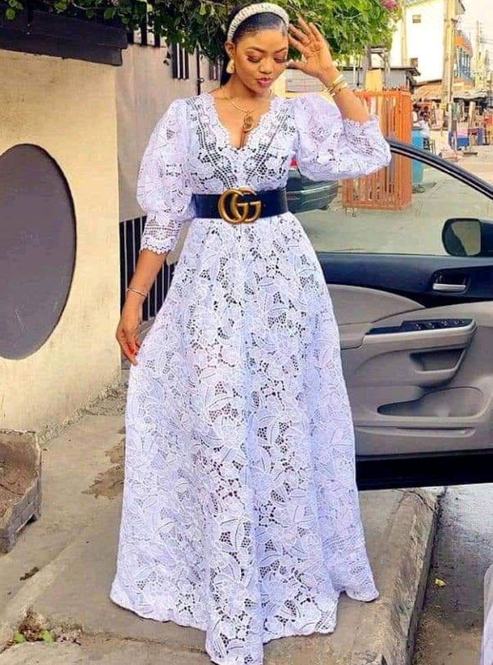 1652781795 371 Chic And Beautiful White Lace Aso Ebi Styles For Women