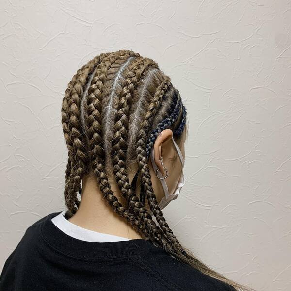 Brown Hair Cornrow Braids