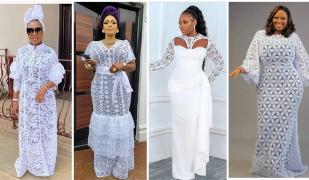 chic and beautiful white lace aso ebi styles for women this week 41868