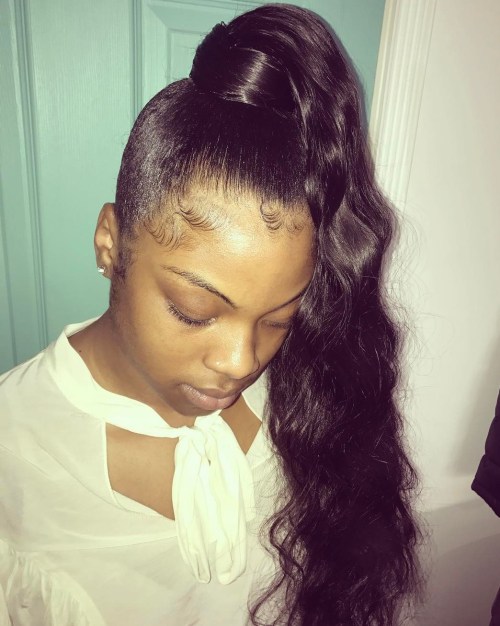 16 wavy ponytail for African American women