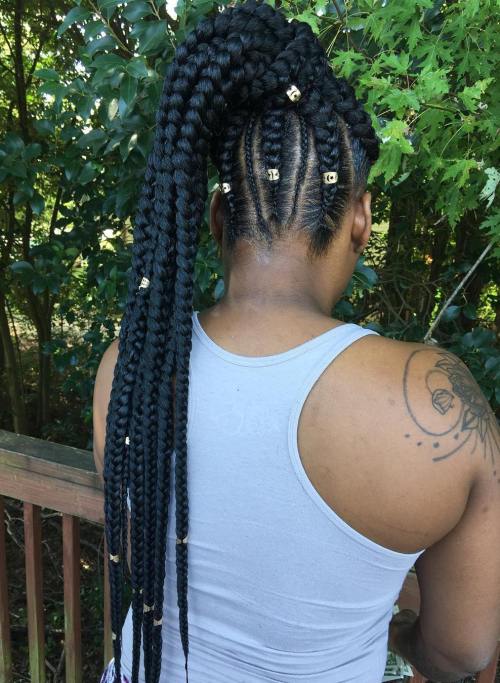 19 Ghana braids ponytail