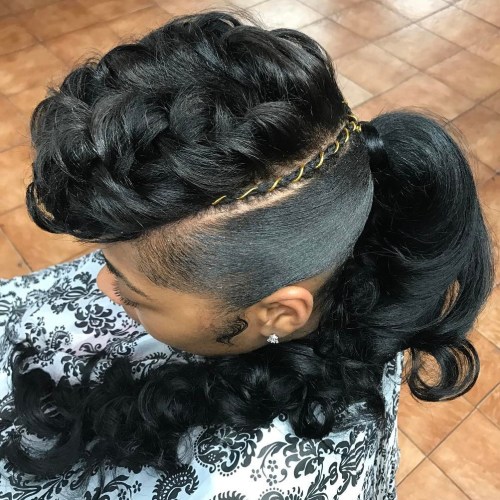 6 African American curled ponytail