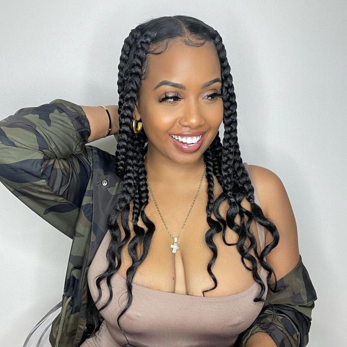 jumbo box braids curled ends naesimone result