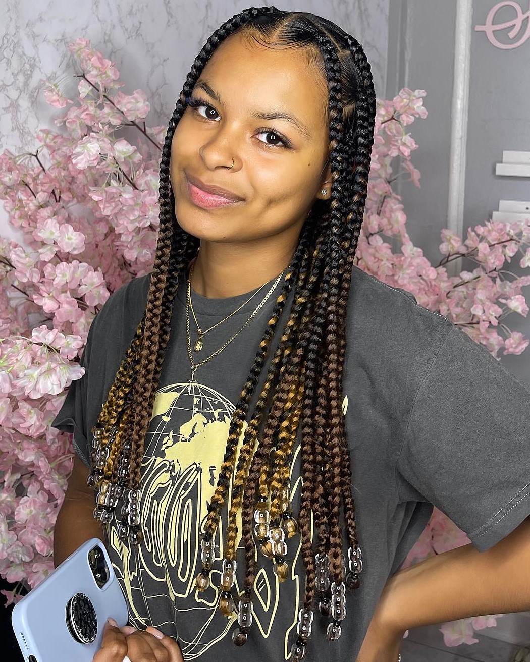 1 knotless braids with highlights CT6MRdZgVW6