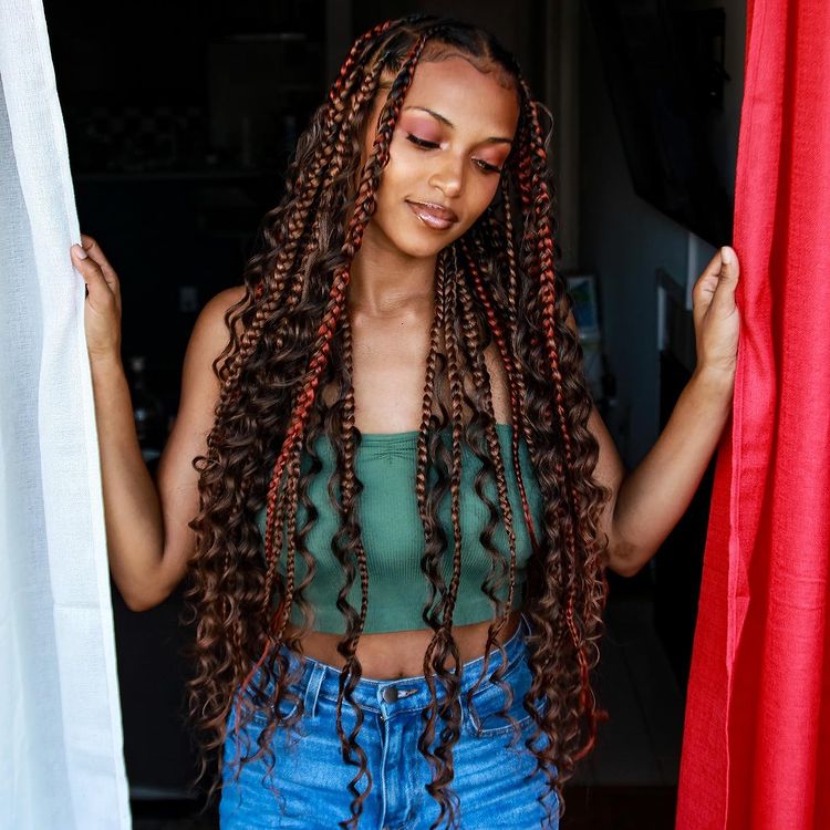 Box braid with curls3 1