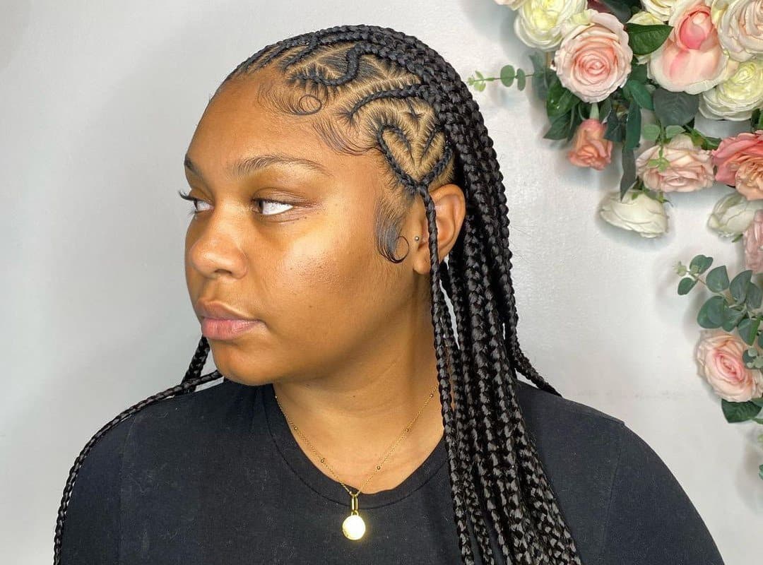 Half Up Half Down Zig Zag Braids