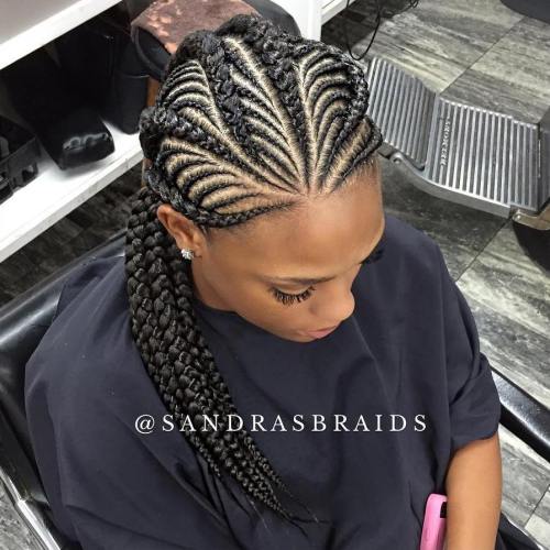 2 thick and thin ghana braids