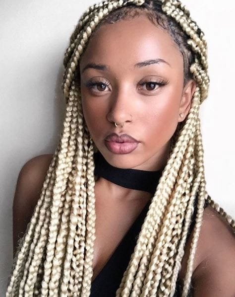 thick box braids blonde box braids instagram