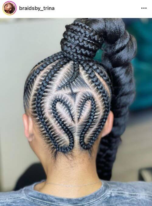 31 Hairstyle To Prove That A Heart Design Can Elevate Any Braid Style 12