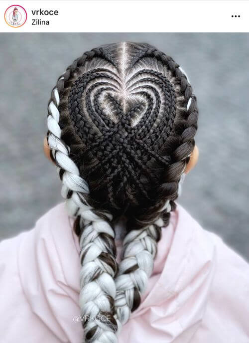 31 Hairstyle To Prove That A Heart Design Can Elevate Any Braid Style 18