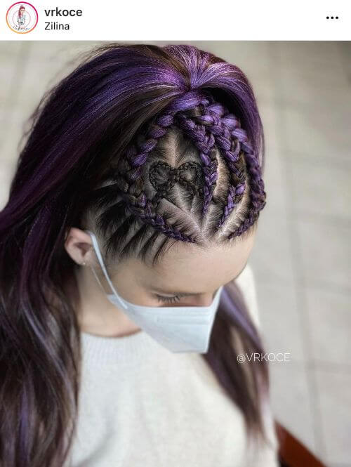 31 Hairstyle To Prove That A Heart Design Can Elevate Any Braid Style 19