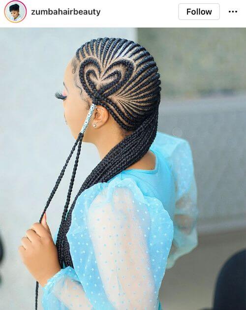31 Hairstyle To Prove That A Heart Design Can Elevate Any Braid Style 23