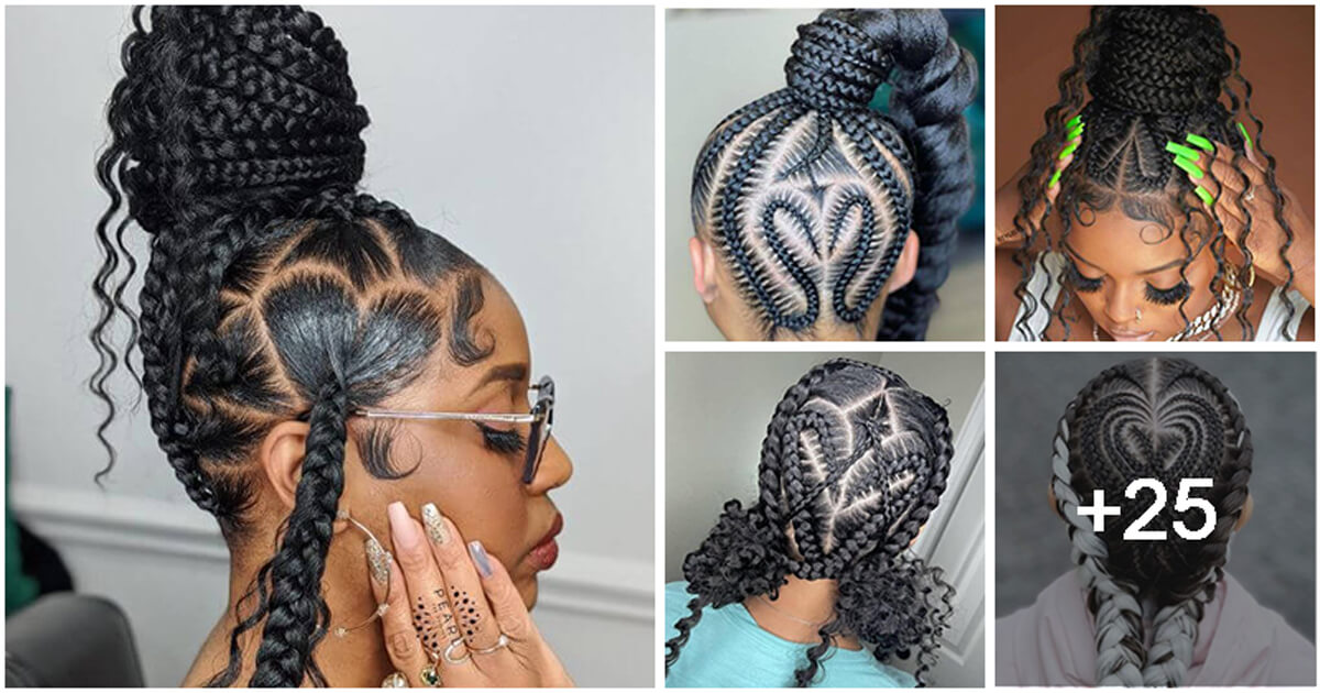 31 Hairstyle To Prove That A Heart Design Can Elevate Any Braid Style