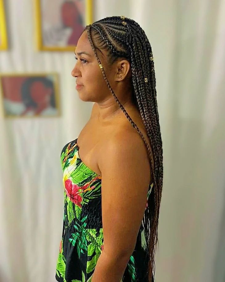 Fulani Braid With Braided Bangs