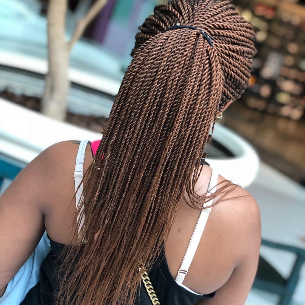 kinky twist ponytail