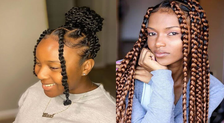 knotless box braids style