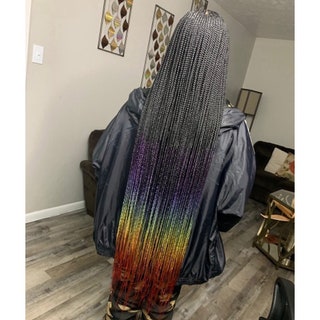rainbow drip box braids