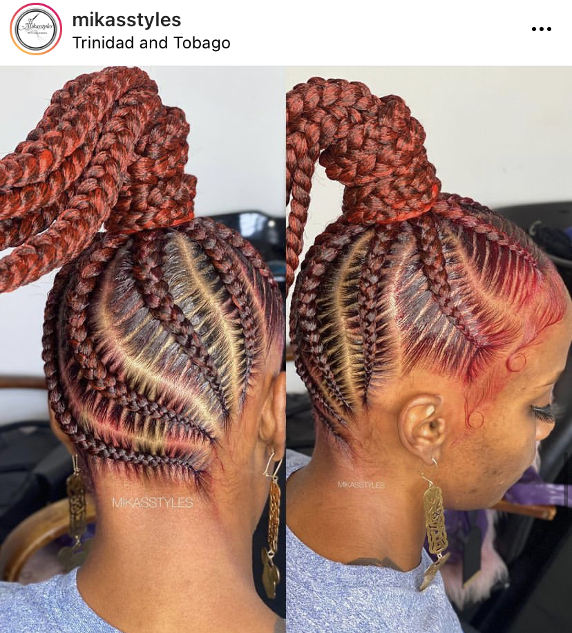 stitch braids in a ponytail