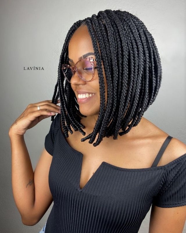 Medium Box Braid Hairstyles for Black Women.See upd