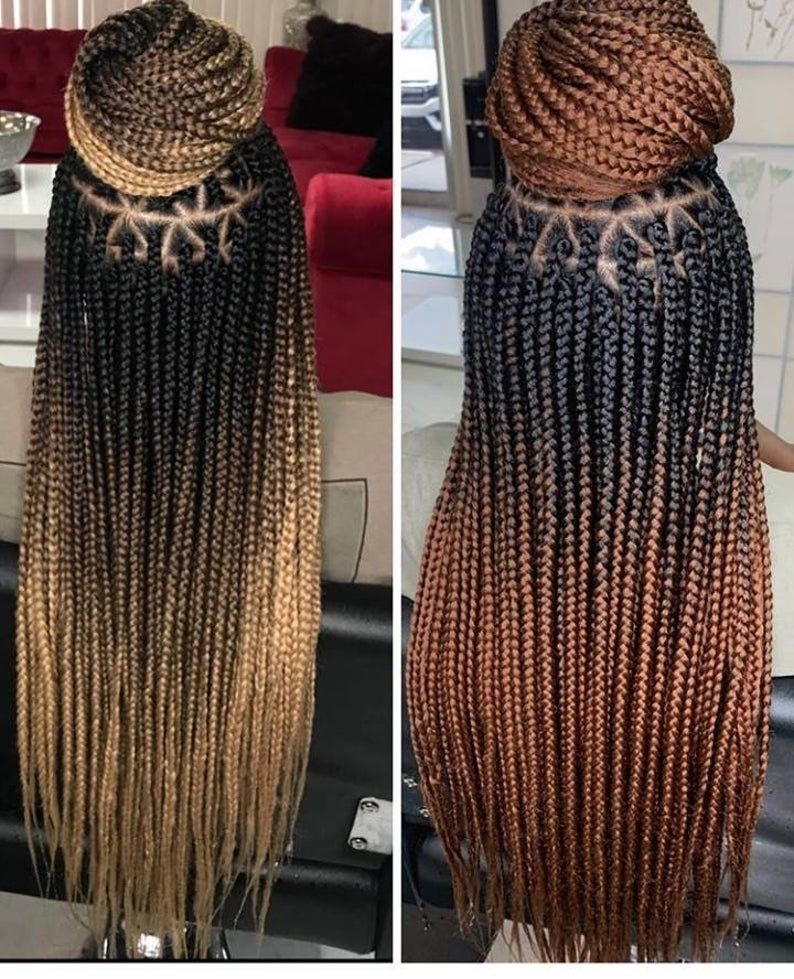 Medium Knotless box braids wig for black women yyth