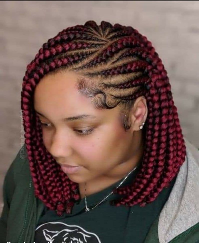 This contains an image of Cornrow Braided Wig yyth