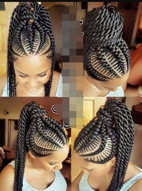 This contains an image of braided wig wig