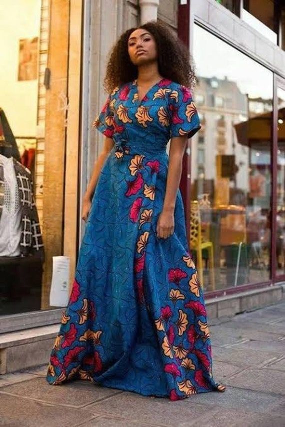 A quality African print dress made from authentic y 2
