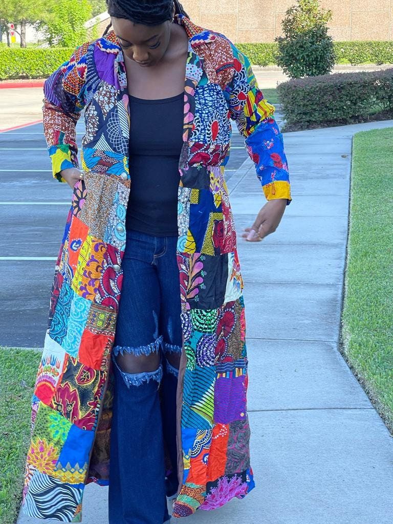 African Ankara full length long sleeve Long kimono