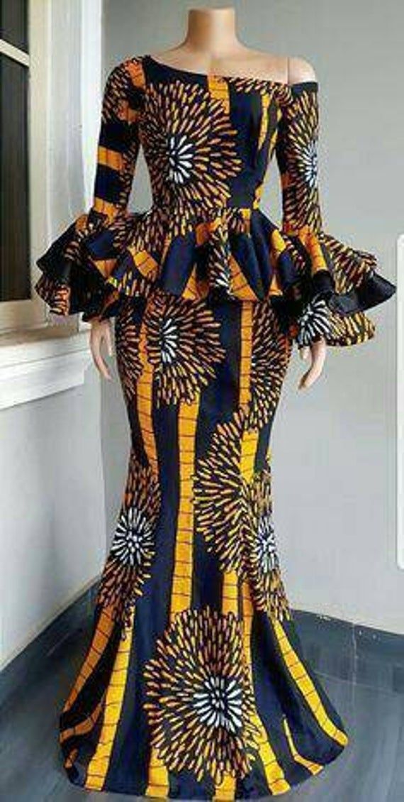 African Print dress made from 100 quality fabric. 1