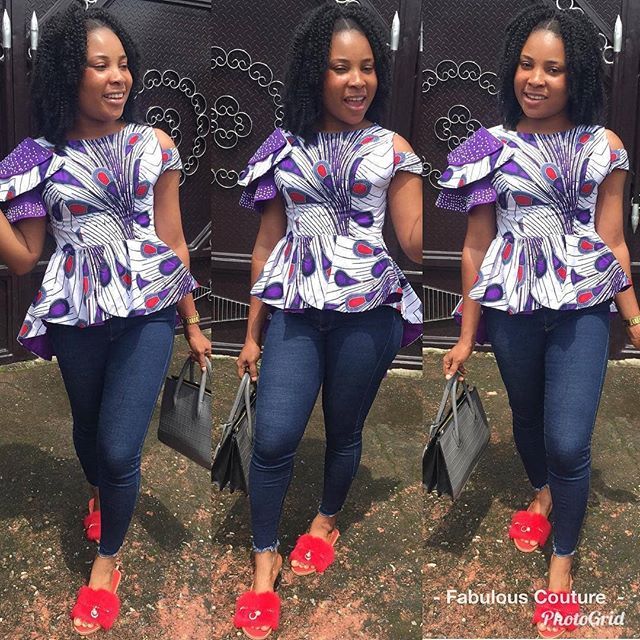 Ankara Top with Jean Styles 2018 for you to