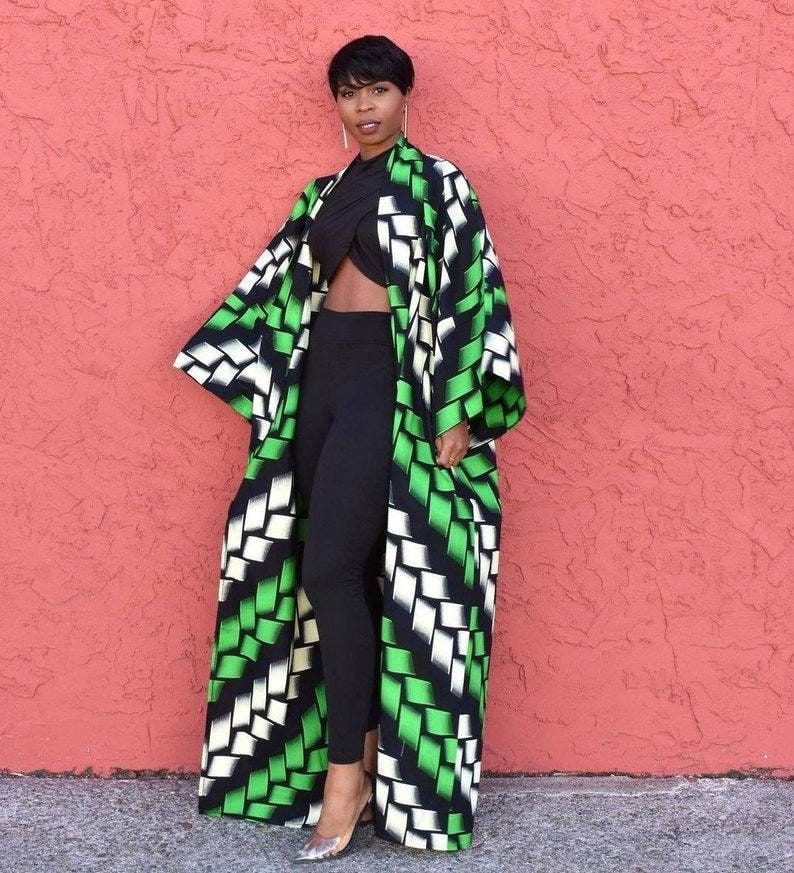 Ankara kimono.Ankara jacket. Ankara long kimono jacket