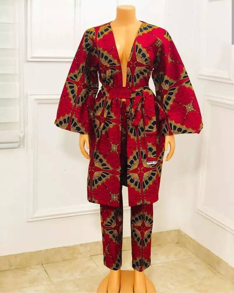 Easy to wear kimono Ankara jacket and trousers. yyt