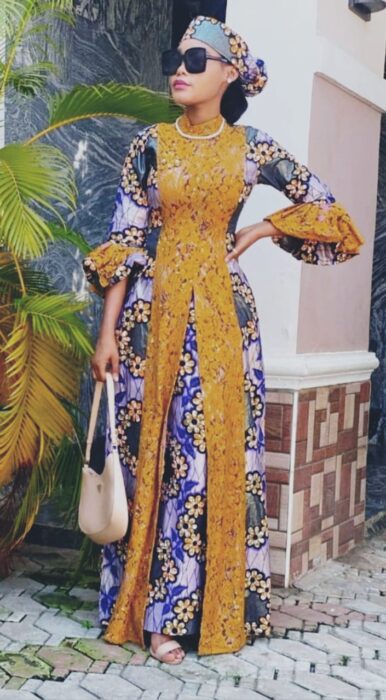 Mix matched Ankara and lace gown styles for stylish and elegant look 23