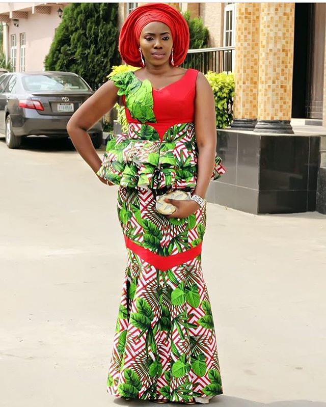 This contains an image of African Ankara Skirt yyt
