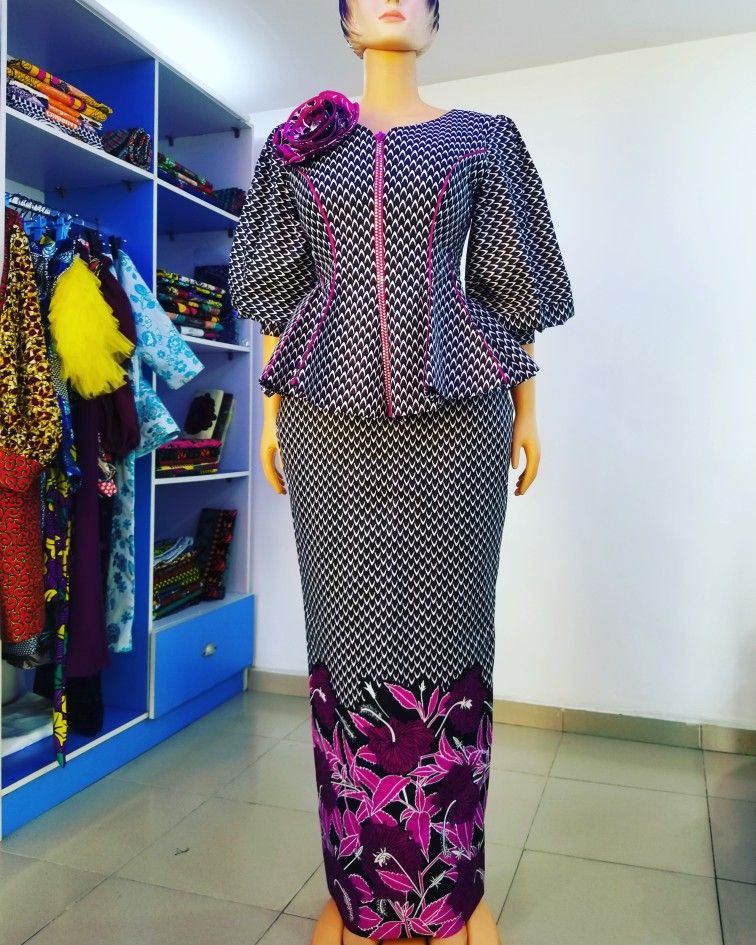 This contains an image of Ankara skirt and 1