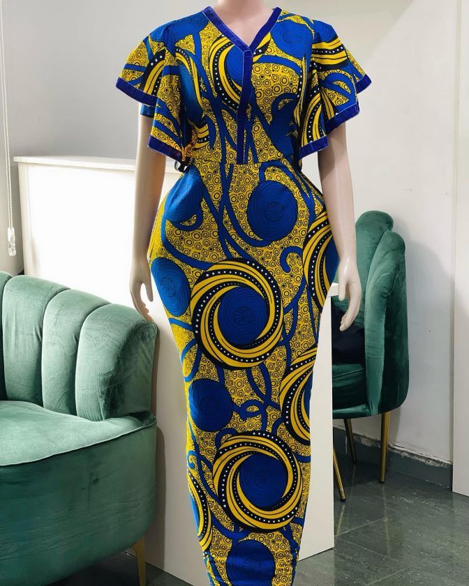 This contains an image of Exclusive Ankara Gown yy