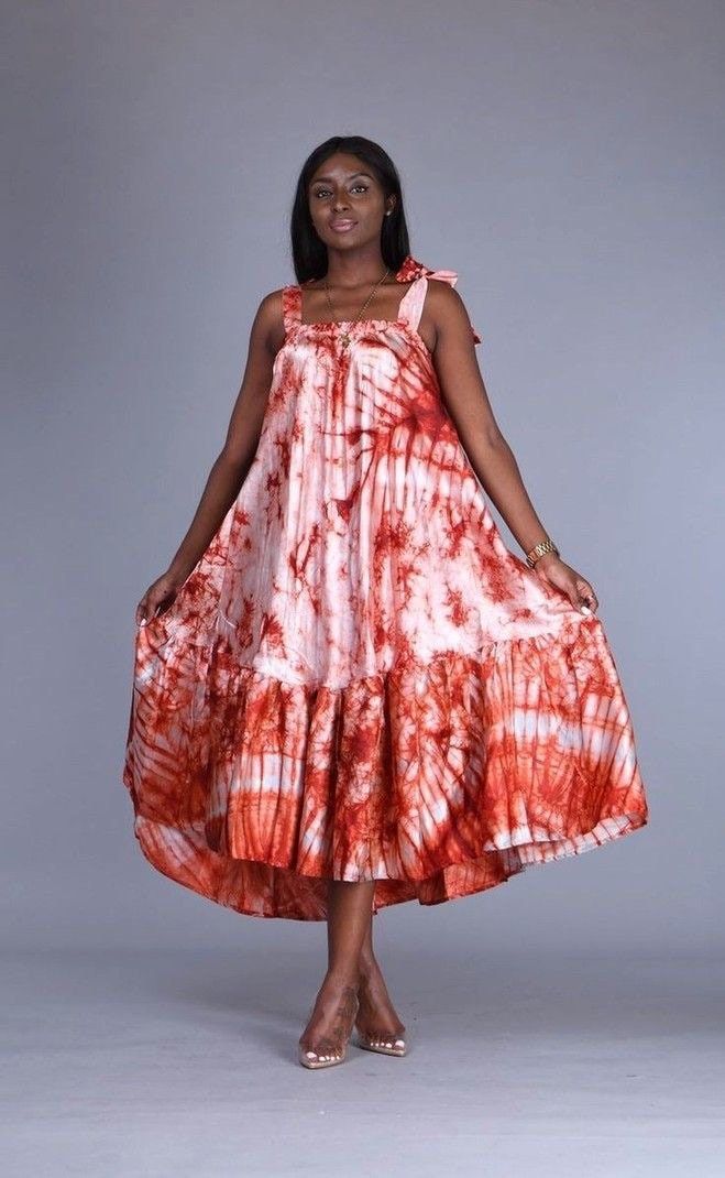 This Adire silk dress is made of high qual